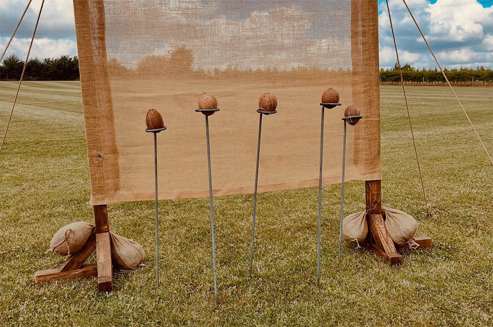Coconut Shy Hire at The Old Cow Shed Wedding Venue, Leicestershire