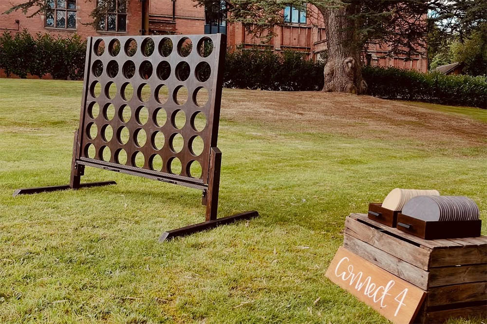 Giant Connect 4 Lawn Game Hire at Hawkesyard Estate, Staffordshire