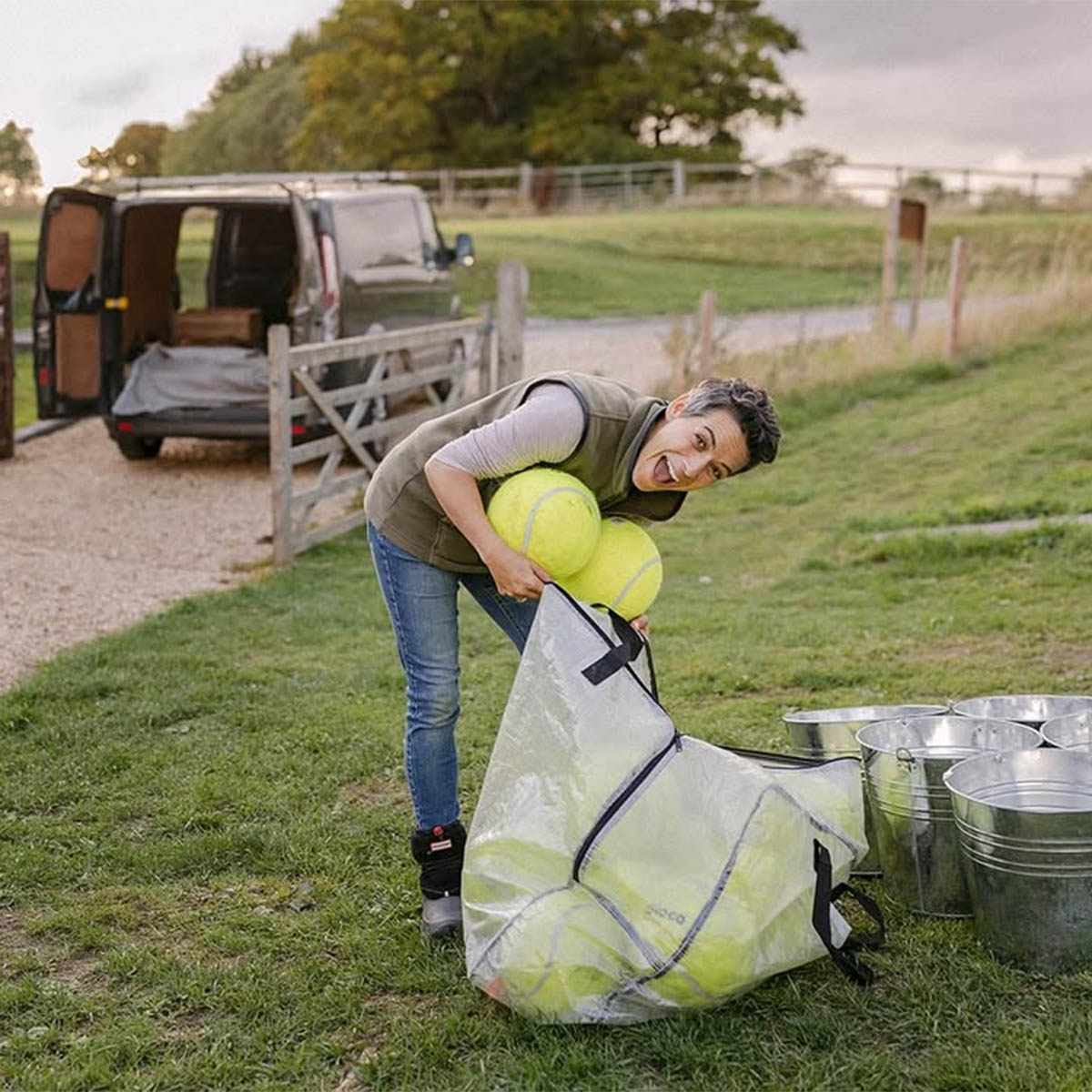 Naomi - owner of Pop Up Party UK setting up Giant Beer Pong for Wedding