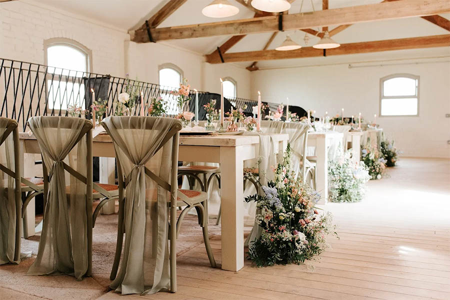 Preferred supplier Pop Up Party UK rustic wedding corners and lawn games at The Hall Barns.