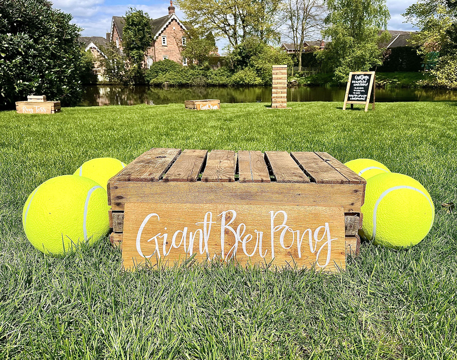 Giant Beer Pong Hire - Giant Garden Games