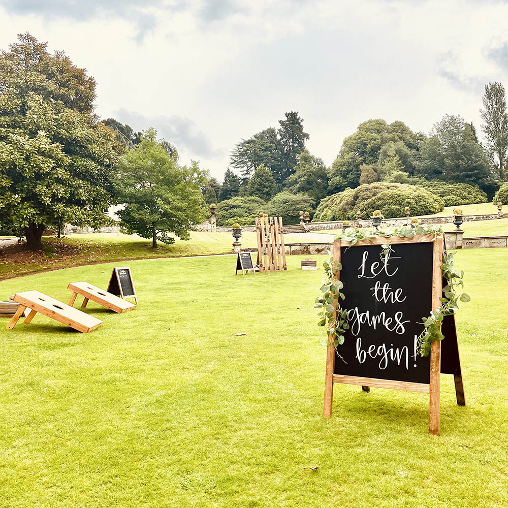 Giant Garden Games hire at a wedding