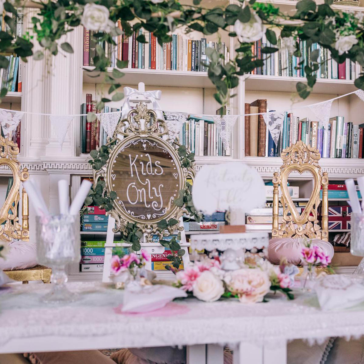 Bespoke wedding corner at a country wedding venue