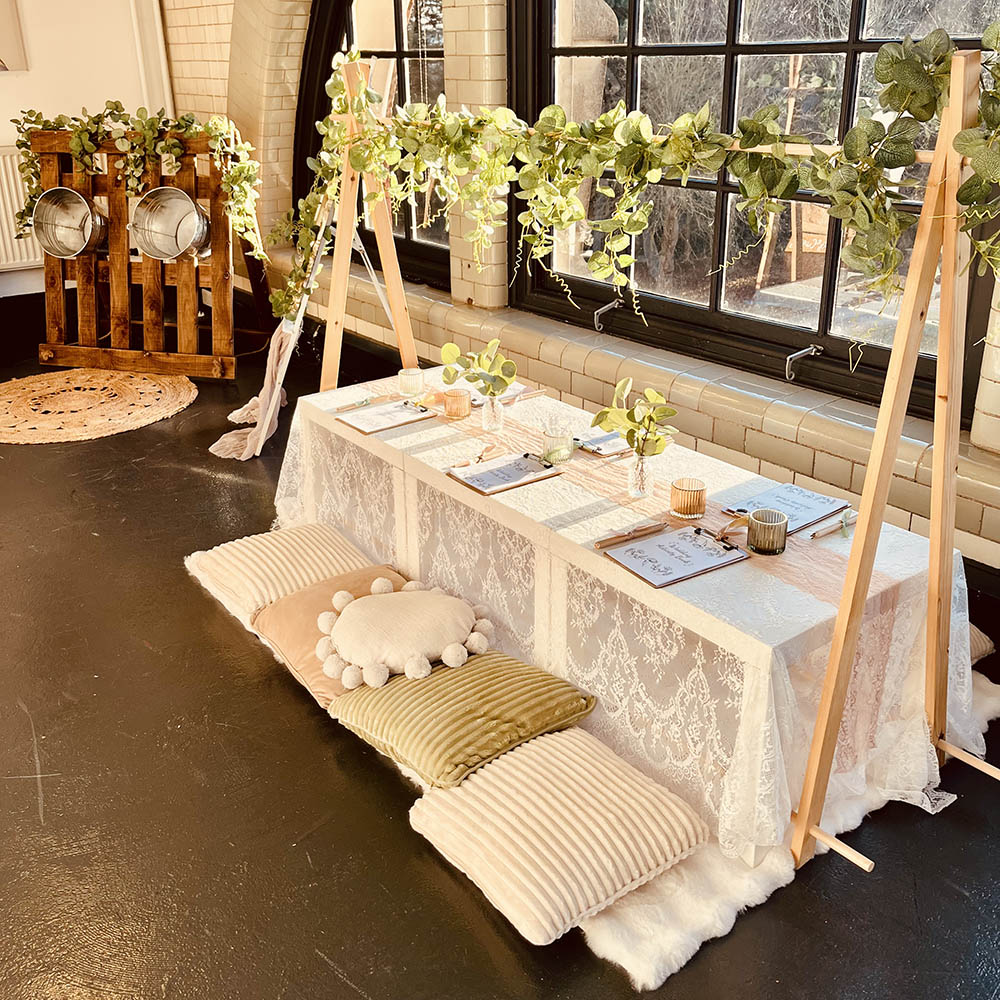 Wedding Corner at East Midlands Wedding Venue with Bucket Toss Game.